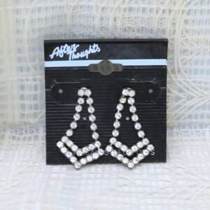 After Thoughts Earrings Women Vintage Rhinestone Art Deco Design Dangle Party
